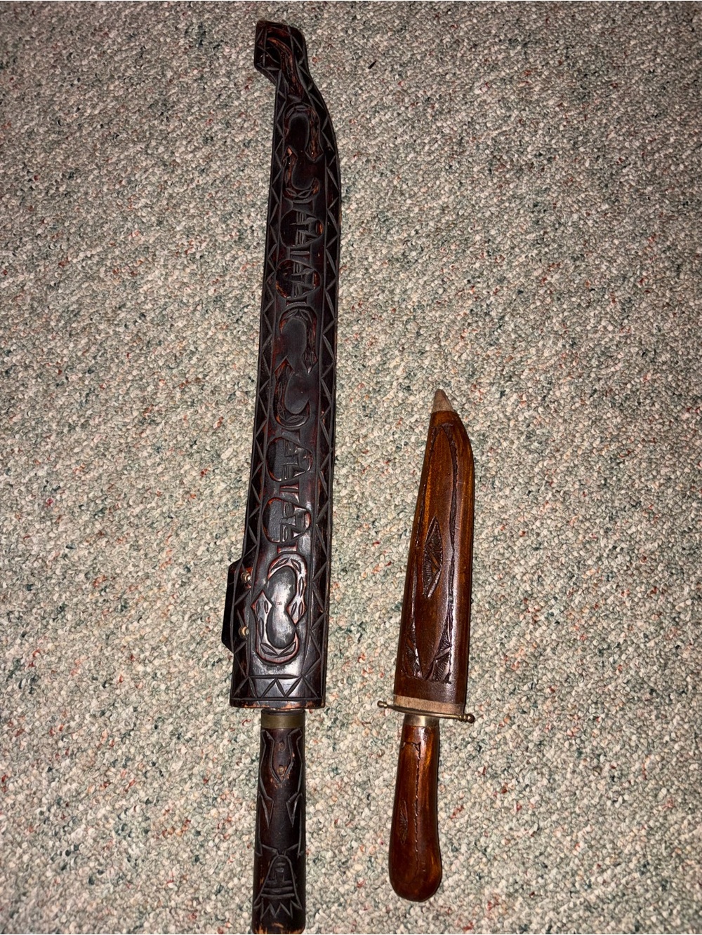 Antique Souvenir Machete and Knife set (country of origin unknown)